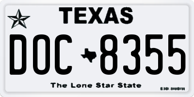 TX license plate DOC8355