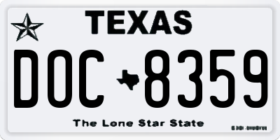 TX license plate DOC8359