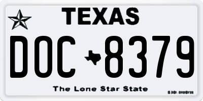 TX license plate DOC8379
