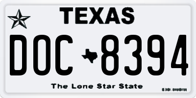TX license plate DOC8394