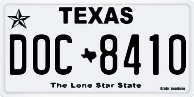 TX license plate DOC8410
