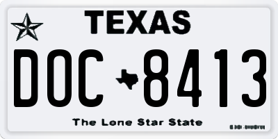 TX license plate DOC8413