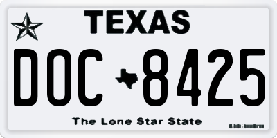 TX license plate DOC8425