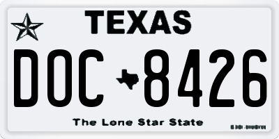 TX license plate DOC8426