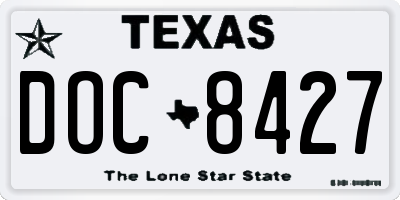TX license plate DOC8427