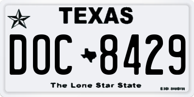 TX license plate DOC8429