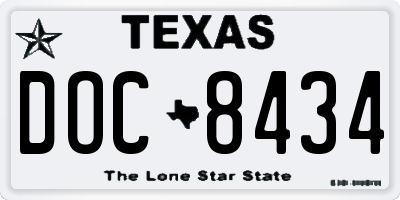 TX license plate DOC8434