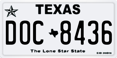 TX license plate DOC8436