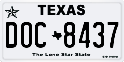 TX license plate DOC8437