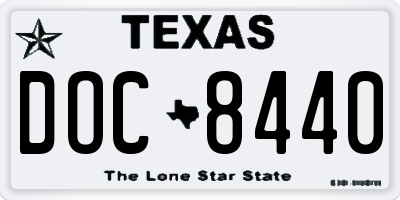 TX license plate DOC8440