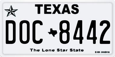 TX license plate DOC8442