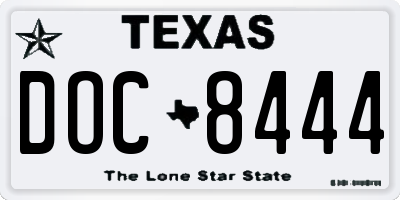 TX license plate DOC8444