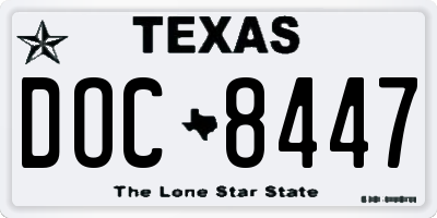 TX license plate DOC8447