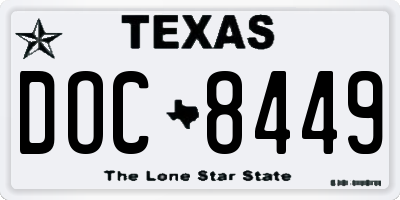TX license plate DOC8449