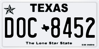 TX license plate DOC8452