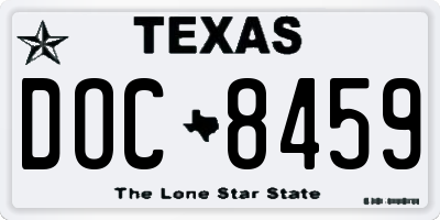 TX license plate DOC8459