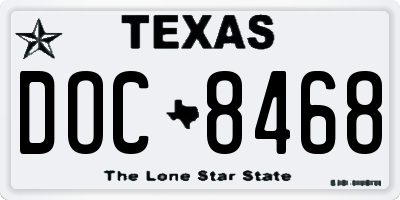 TX license plate DOC8468