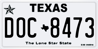 TX license plate DOC8473