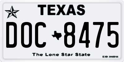 TX license plate DOC8475