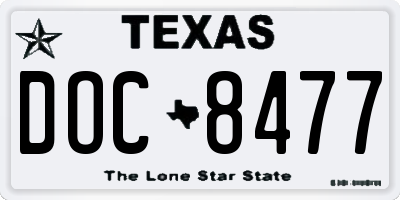 TX license plate DOC8477