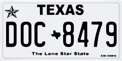 TX license plate DOC8479