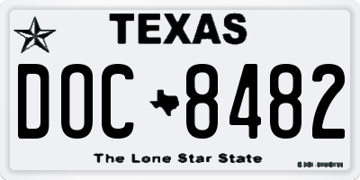 TX license plate DOC8482