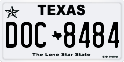 TX license plate DOC8484