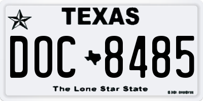 TX license plate DOC8485