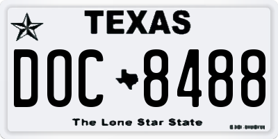 TX license plate DOC8488