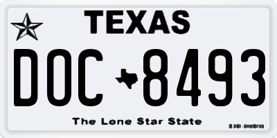 TX license plate DOC8493