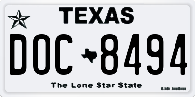 TX license plate DOC8494