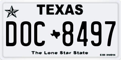 TX license plate DOC8497
