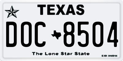 TX license plate DOC8504