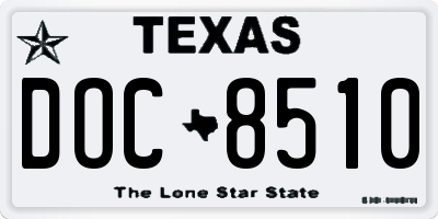 TX license plate DOC8510