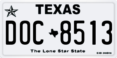 TX license plate DOC8513