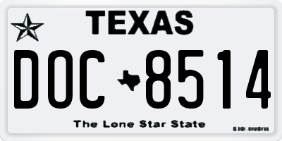 TX license plate DOC8514
