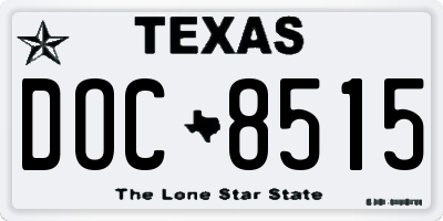 TX license plate DOC8515