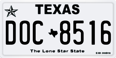 TX license plate DOC8516