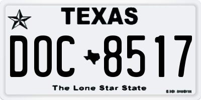 TX license plate DOC8517