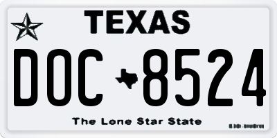 TX license plate DOC8524