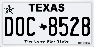 TX license plate DOC8528