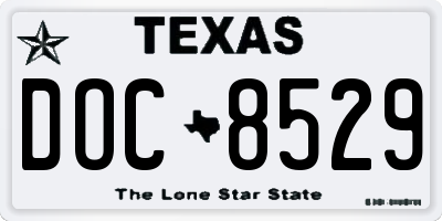 TX license plate DOC8529