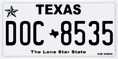 TX license plate DOC8535