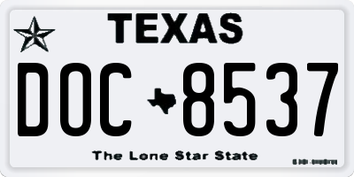TX license plate DOC8537