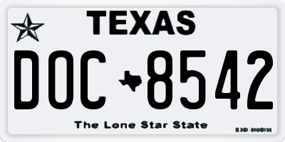 TX license plate DOC8542