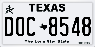 TX license plate DOC8548