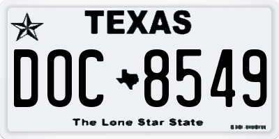 TX license plate DOC8549