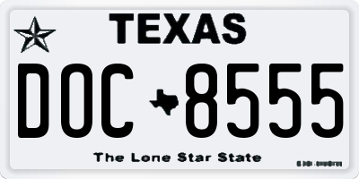 TX license plate DOC8555