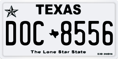 TX license plate DOC8556