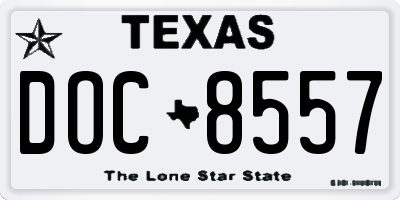 TX license plate DOC8557